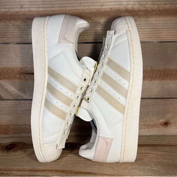 NEW Mens 10 / 11.5 Adidas Superstar x Parley “Off White” Low Top Sneakers GX6970