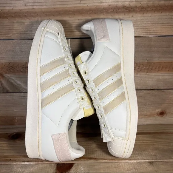 NEW Mens 10 / 11.5 Adidas Superstar x Parley “Off White” Low Top Sneakers GX6970