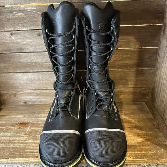 New Mens Red Wing 4495‎ Goretex Black Leather Work Safety Toe Boots Size 8.5 D