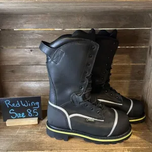New Mens Red Wing 4495‎ Goretex Black Leather Work Safety Toe Boots Size 8.5 D