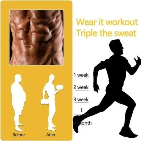 New Men's Sweat Sauna Waist Trainer Black