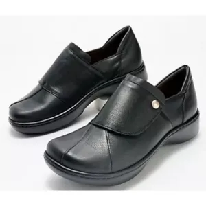 New Naot Lagoon Leather Slip Ons Black Comfort Memory Foam Size EU 42 US 11-11.5