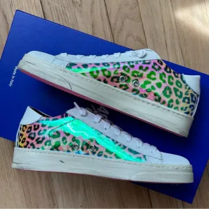 NEW‎ p448 jack hologram animal print shimmer sneakers shoes women’s pink cheetah