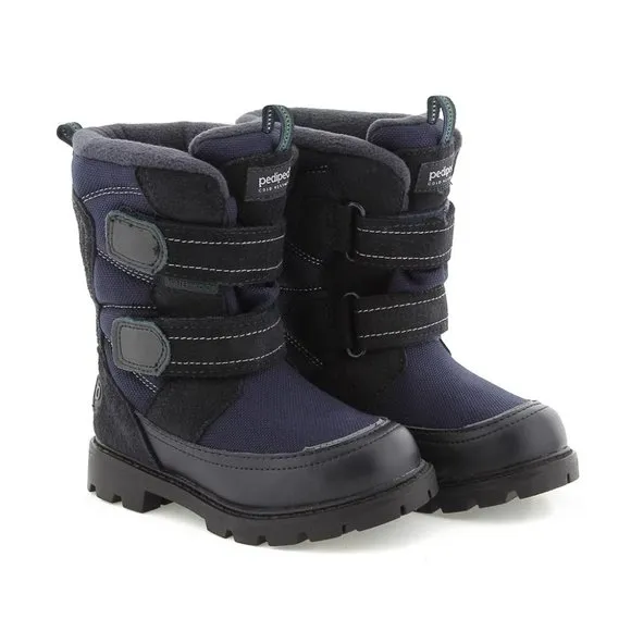 NEW pediped Kid Cruz Navy Hunter Tall Dual Strap Snow Boots