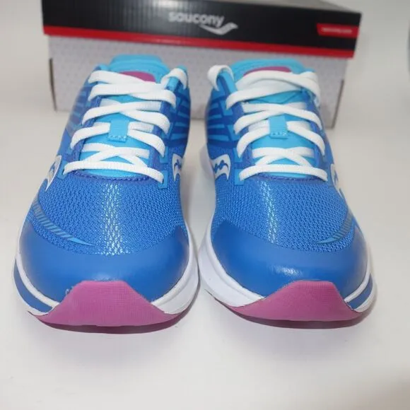 NEW Saucony Kinvara 12 Sneakers Lace Up Running Shoes Blue Pink Girl's 11