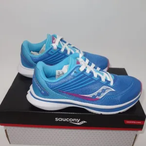 NEW Saucony Kinvara 12 Sneakers Lace Up Running Shoes Blue Pink Girl's 11