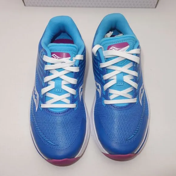 NEW Saucony Kinvara 12 Sneakers Lace Up Running Shoes Blue Pink Girl's 11