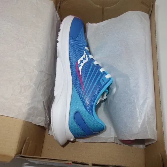 NEW Saucony Kinvara 12 Sneakers Lace Up Running Shoes Blue Pink Girl's 11