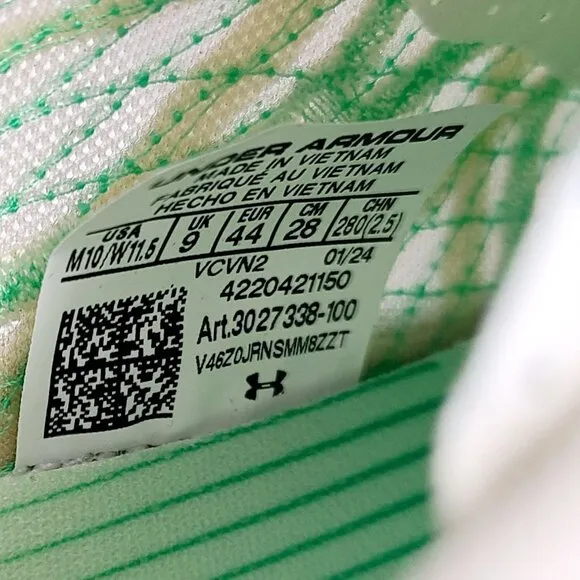 NEW Under Armour Flow Velociti Elite 2 Running Shoes 3027338-100 Size 10 Green