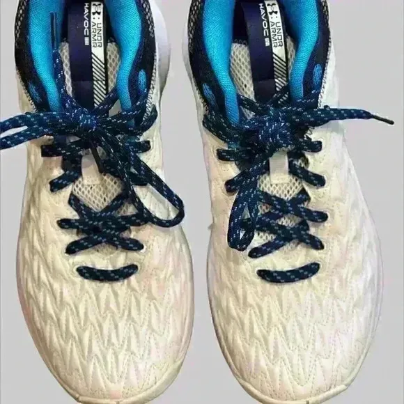 New Under Armour Unisex HOVR Havoc 5 Clone Basketball Shoes 3024979 White/Navy