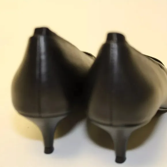 NEW Vionic Sylvie Pumps Kitten Heel Shoes black leather COMFORT!
