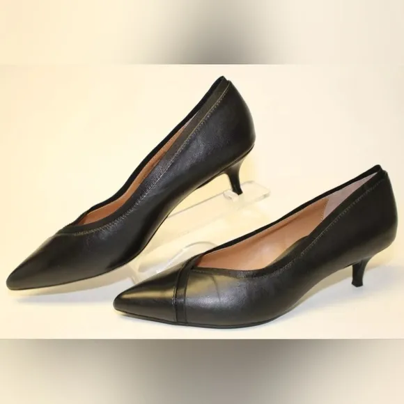 NEW Vionic Sylvie Pumps Kitten Heel Shoes black leather COMFORT!