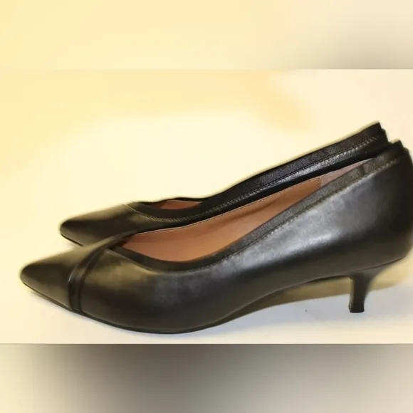 NEW Vionic Sylvie Pumps Kitten Heel Shoes black leather COMFORT!