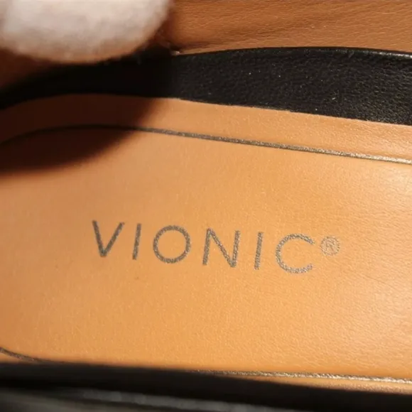 NEW Vionic Sylvie Pumps Kitten Heel Shoes black leather COMFORT!