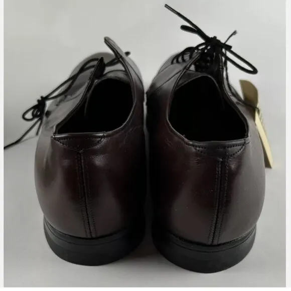 NEW Vtg 60s City Club Walnut Monticello Leather Blucher Oxford Shoes 10 Calfskin