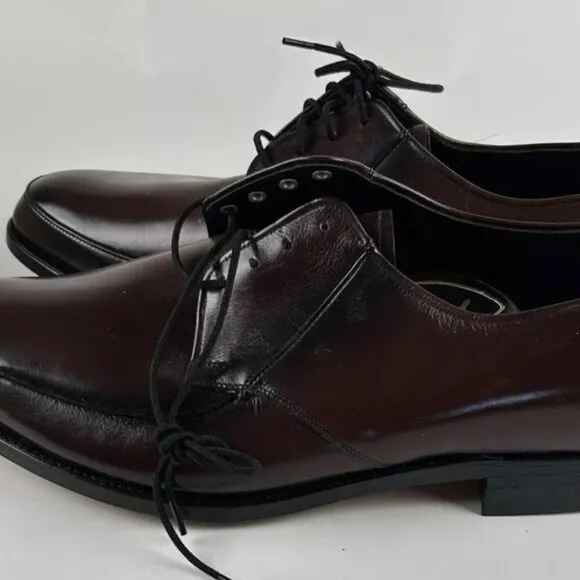 NEW Vtg 60s City Club Walnut Monticello Leather Blucher Oxford Shoes 10 Calfskin
