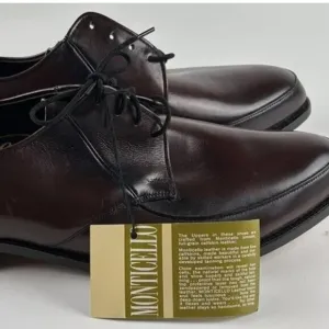 NEW Vtg 60s City Club Walnut Monticello Leather Blucher Oxford Shoes 10 Calfskin