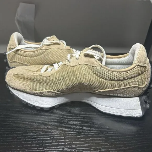 New Balance 327 Beige Tan Silver Shoes MS327ME1 Mens Size 8 Shoes Sneakers