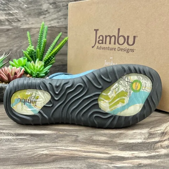 NIB Jambu 8W WIDE Creek T-Strap Leather Mary Jane Comfort Shoes Flats Denim