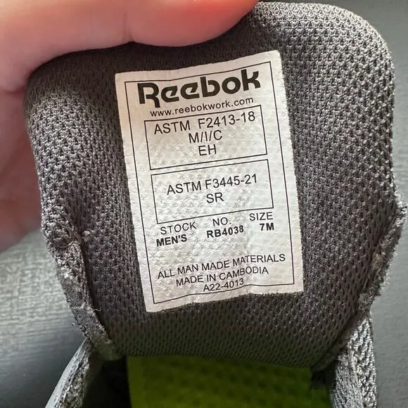 NIB Mens Reebok sublite cushion work steel toe athletic work shoes size 7M