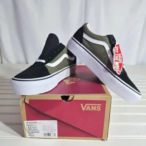 NIB Vans Old Skool Platform 'Grape Leaf'  Olive Green Shoes Sneakers Womens 8