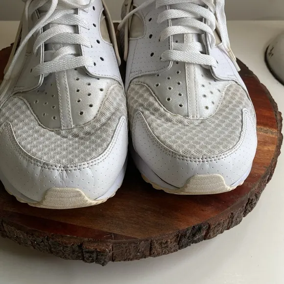 NIKE Air 10 Huarache Triple White &amp; Cream Unisex Running Shoes Sneakers