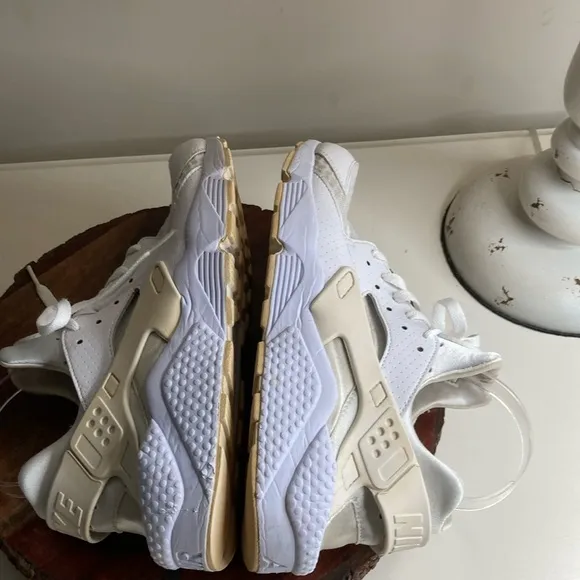 NIKE Air 10 Huarache Triple White &amp; Cream Unisex Running Shoes Sneakers