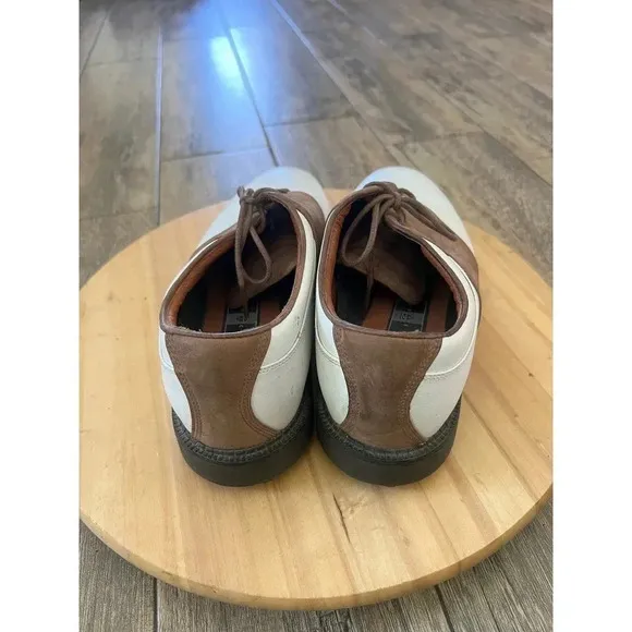 Nike Air Comfort Men's Brown/White VGC Laces Kempshall Last Golf Shoes Size 8W