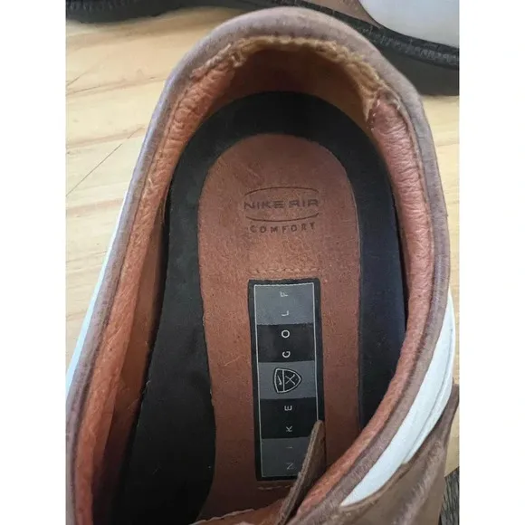Nike Air Comfort Men's Brown/White VGC Laces Kempshall Last Golf Shoes Size 8W