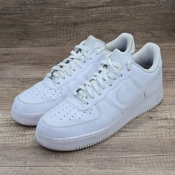 Nike Air Force 1 '07 Low Men’s Size 14 Triple White Sneakers (CW2288-111)
