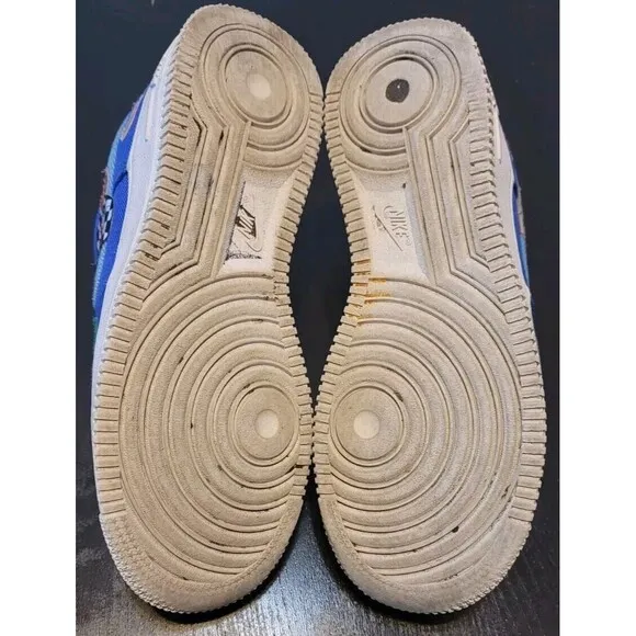Nike Air Force 1 Blue Anniversary Patched Up Los Angeles Kids 4Y  Womens 5.5