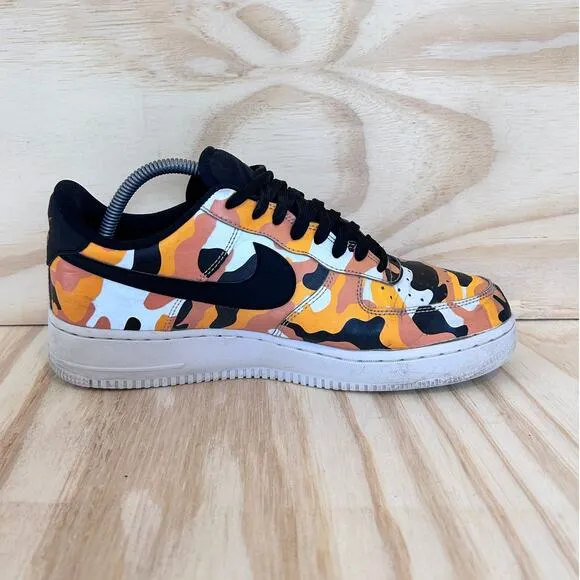 Nike - Air Force 1 Low Camo - Sneakers - Orange/White - Men's - 9 - 823511-800