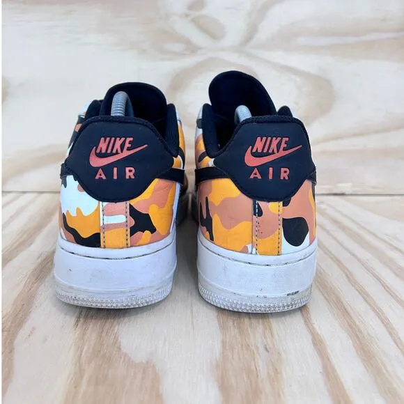 Nike - Air Force 1 Low Camo - Sneakers - Orange/White - Men's - 9 - 823511-800