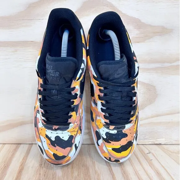Nike - Air Force 1 Low Camo - Sneakers - Orange/White - Men's - 9 - 823511-800