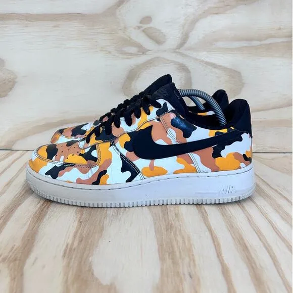 Nike - Air Force 1 Low Camo - Sneakers - Orange/White - Men's - 9 - 823511-800