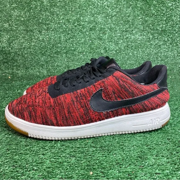 Nike Air Force 1 University Red Ultra Flyknit Low Top Shoes Sneakers Size 11
