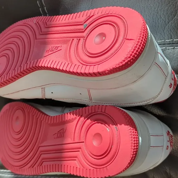 Nike Air Force 1 White University Red Contrast  Stitch CV1724 100 Size 12