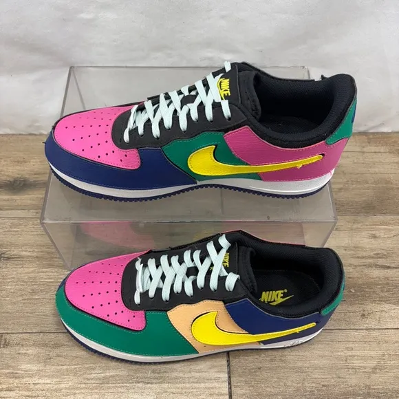 Nike Air Force 1/1 Multi Customizable Sneakers w/ Hook/Loop Patch Sheet Mens 8.5