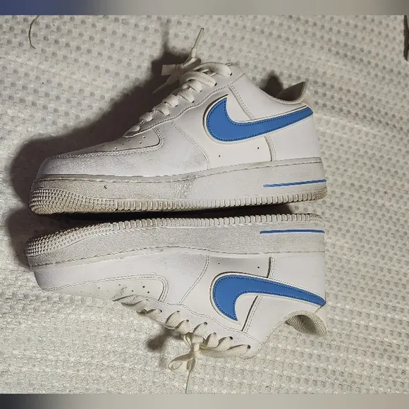 NIKE AIR FORCE EUC MENS SIZE 10 UNIVERSITY BLUE SNEAKERS SHOES