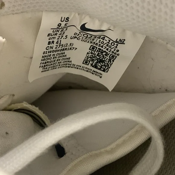 Nike Air Force One AF1 N.354 Type Triple White Sneakers