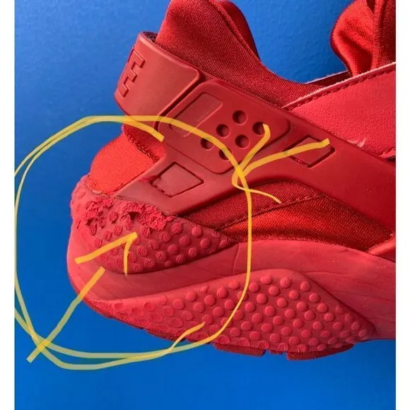 Nike Air Huarache Shoes Mens Sz 13 Triple Red 318429-660 Sneakers Red October
