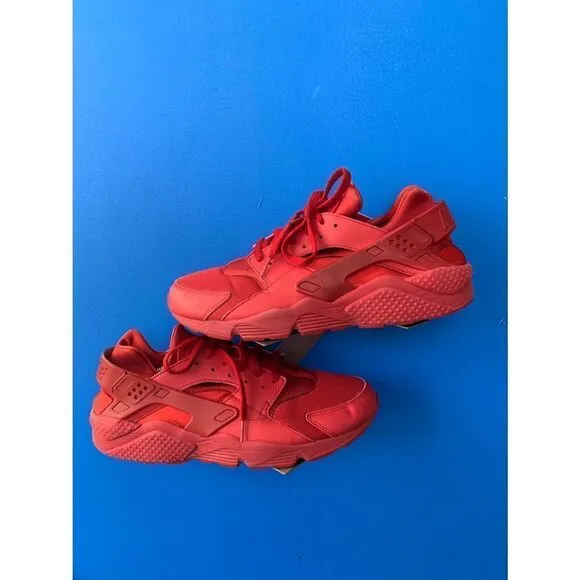 Nike Air Huarache Shoes Mens Sz 13 Triple Red 318429-660 Sneakers Red October