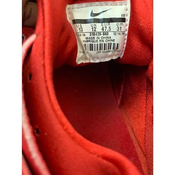 Nike Air Huarache Shoes Mens Sz 13 Triple Red 318429-660 Sneakers Red October