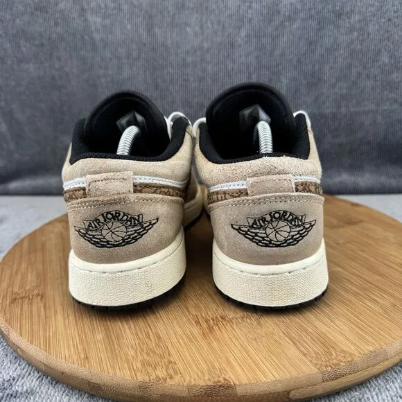 Nike Air Jordan 1 Low Shoes Boys Size 5.5Y Brown Elephant Sneakers DZ5368-201