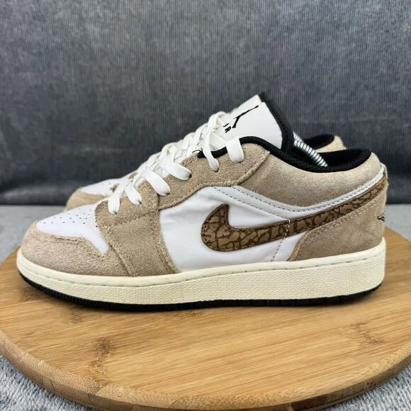 Nike Air Jordan 1 Low Shoes Boys Size 5.5Y Brown Elephant Sneakers DZ5368-201