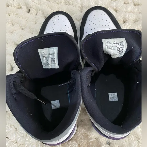 Nike Air Jordan 1 Mid Black and Purple Shoes