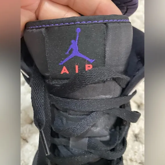 Nike Air Jordan 1 Mid Black and Purple Shoes