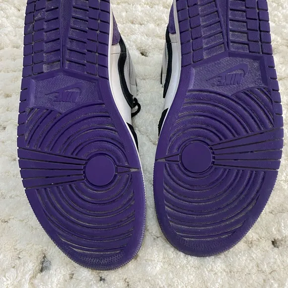 Nike Air Jordan 1 Mid Black and Purple Shoes