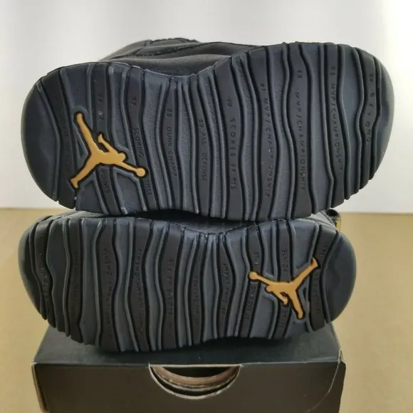 Nike Air Jordan 10 Retro NYC Toddlers Shoe Sz 6C Black Gold Preschool Boys Girls