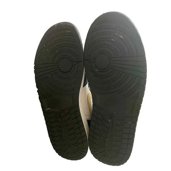 Nike Air Jordan 1 Mid Mens 9.5 White Pollen Black Shoes Sneakers 554724-177